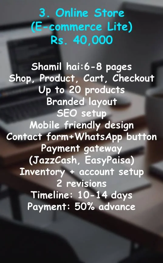 Ecommerce Lite Website Package – Online Store for Rs. 40,000